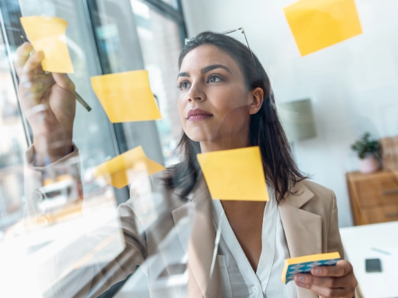 planning through sticky notes 